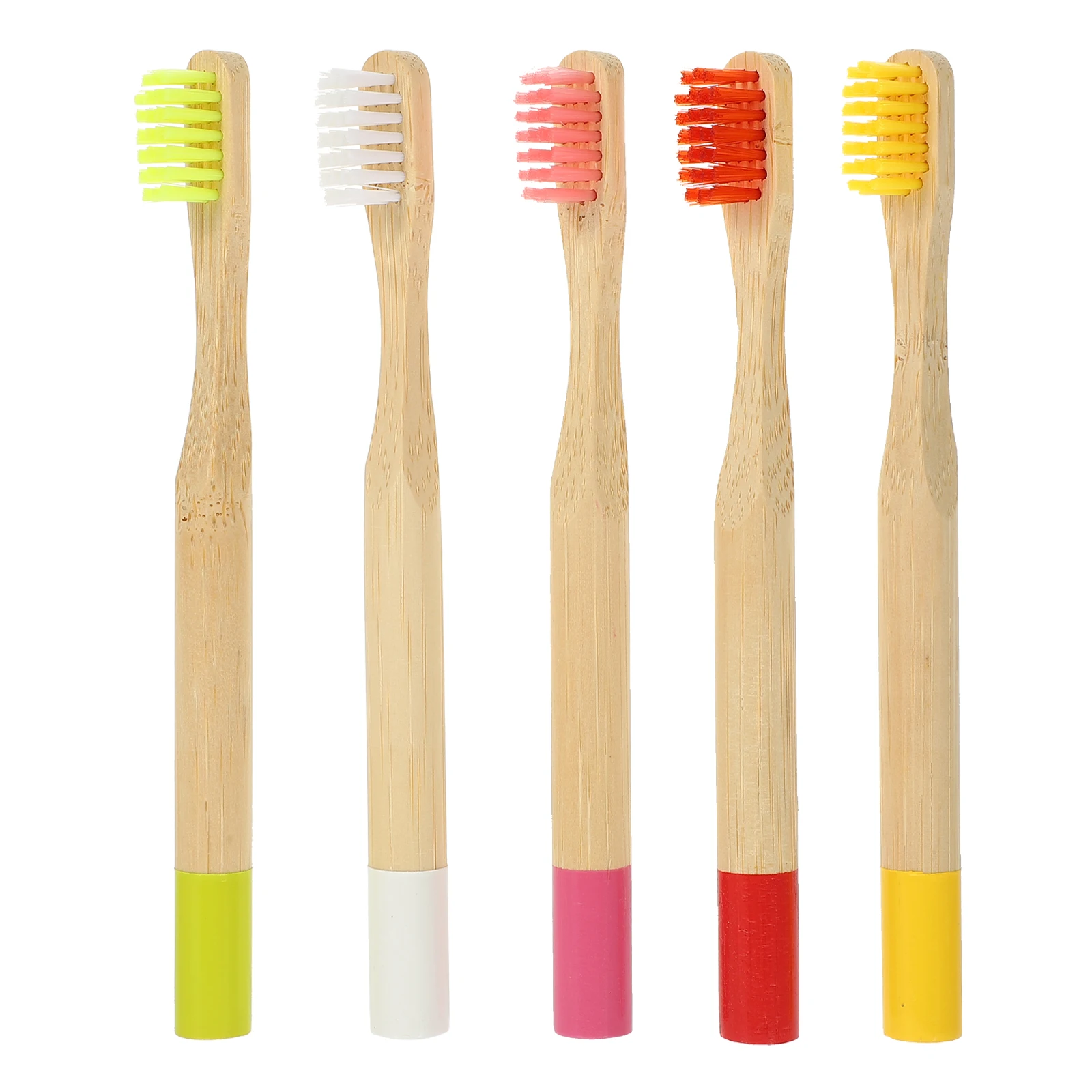 5 قطعة مجموعة فرشاة أسنان فحم الخيزران للأطفال شعيرات مرنة ناعمة مقبض مريح مقاوم للاهتراء محمول للأطفال #6