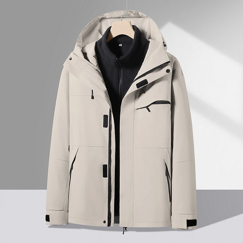

New Autumn Winter 3-in-1 Men's Women's Waterproof Windproof Thick Warm Jacket High-quality Outdoor Hiking Camping Jacketntures
