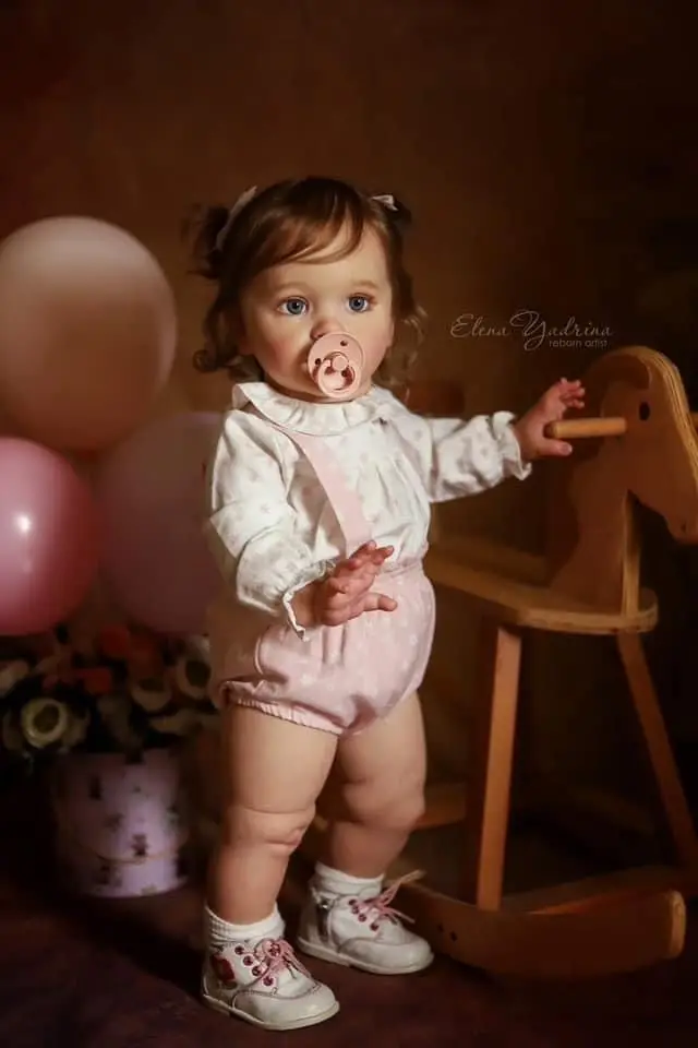66cm Reborn-Puppe Pippa – Handgemalt, Weicher Vinyl-Körper, Lebensecht Mit Wurzelhaar