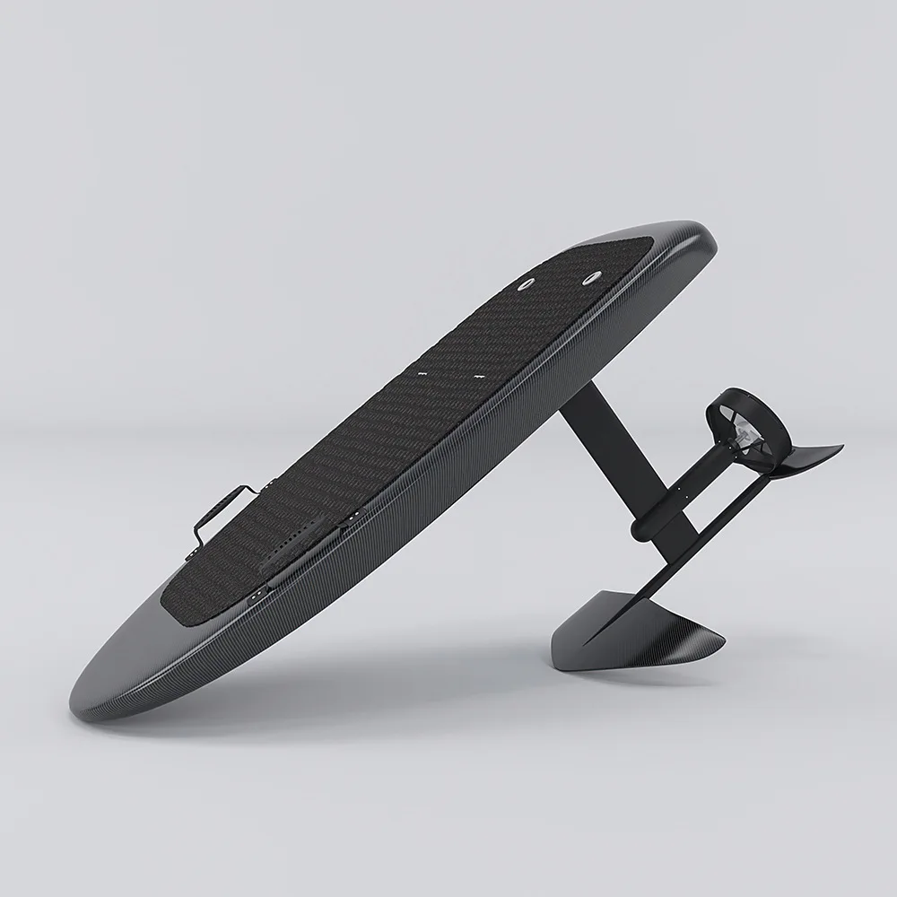 

Carbon fiber electric surfboard, floating water skis, powered underwater propulsion.