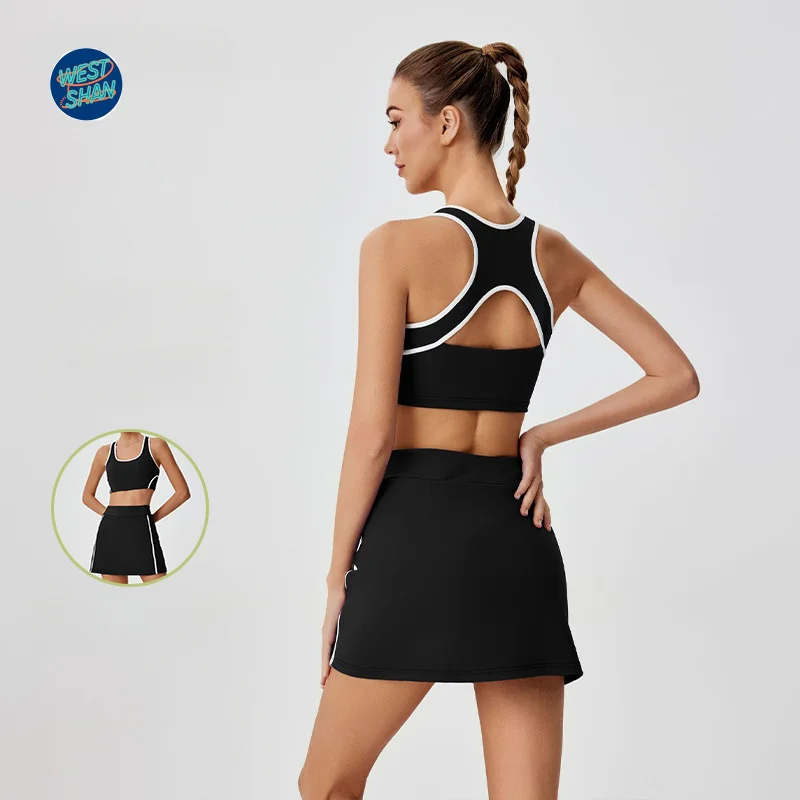 

WESTSHANCross-Border Summer High-Waisted Slimming Tennis Skirt Barely-There Skin Feel Quick-Dry Beautiful Back Fitness Outdoor R