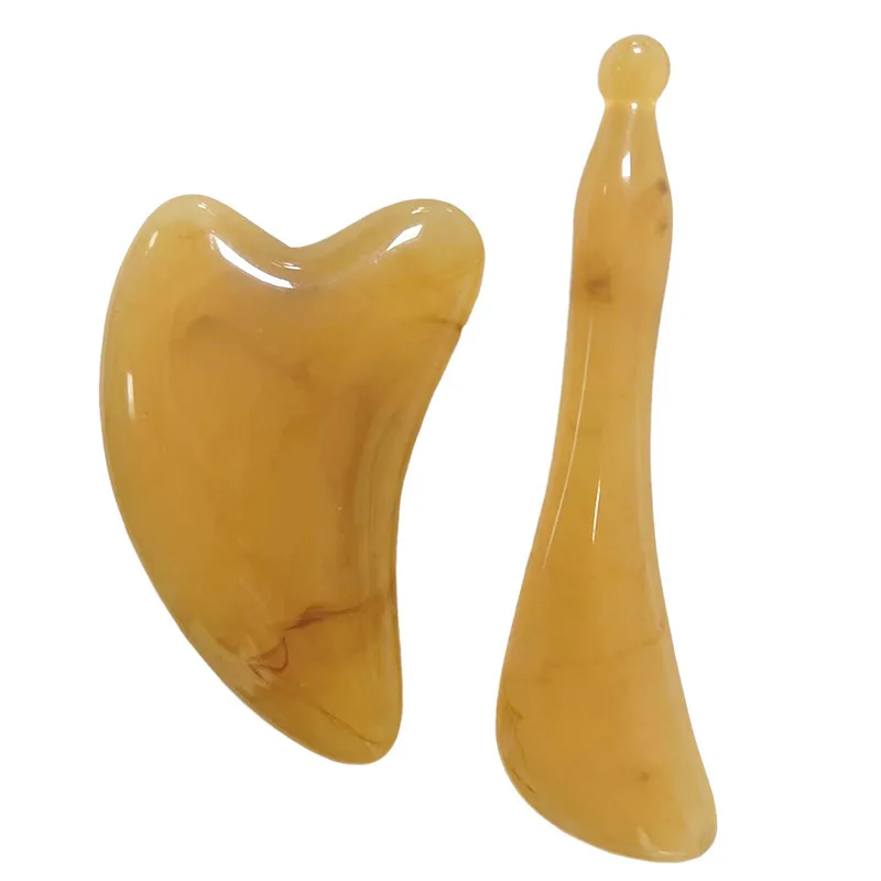 Imitation Ox Horn Scraping Board, Muscle-Pricking Stick, Facial Resin Beauty Stick, Triangular Heart-Shaped Scraping Sheet