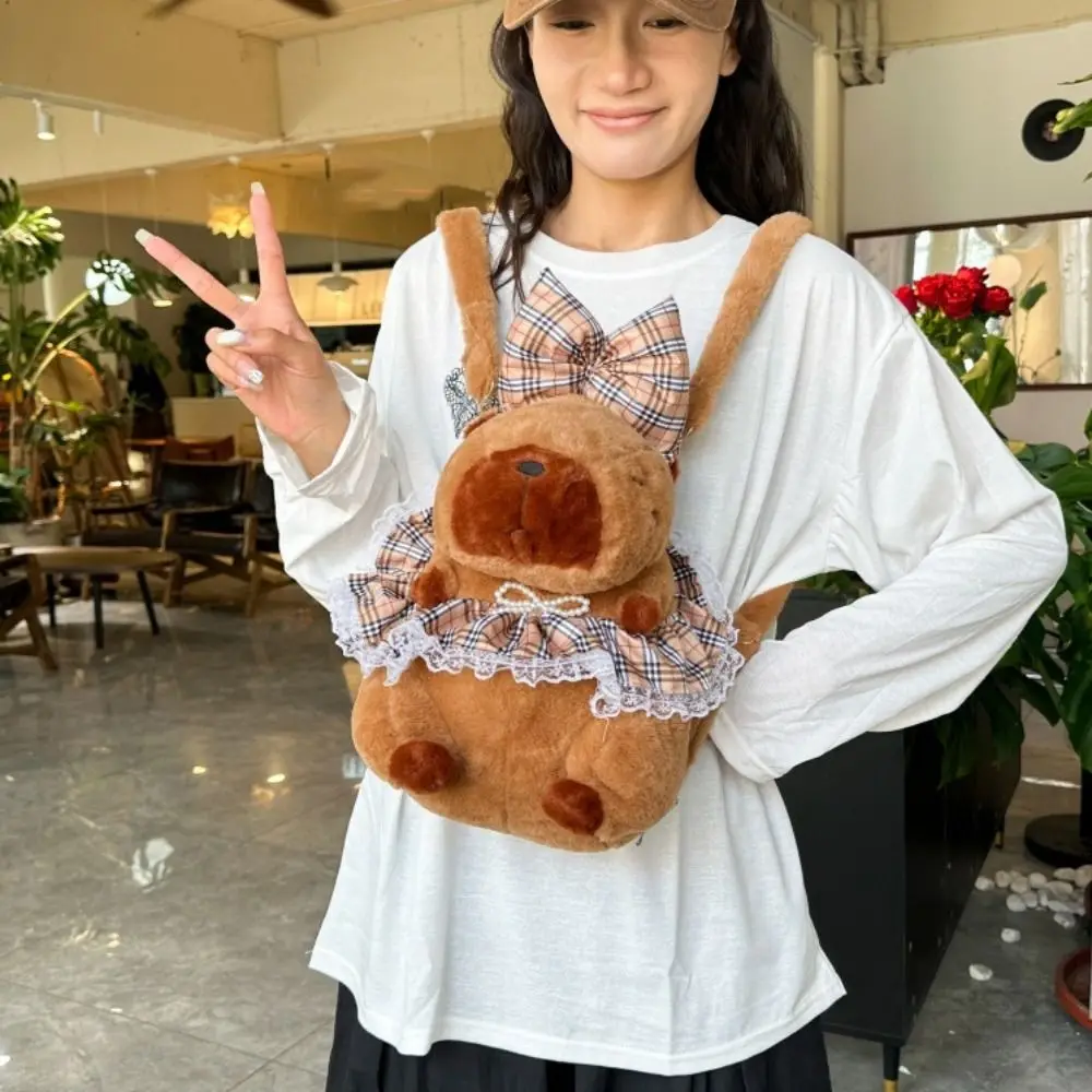Sac à dos en peluche Capybara en coton PP, sac à bandoulière de Collection, sac en fourrure de poupée en peluche, sac à dos Portable en peluche douce