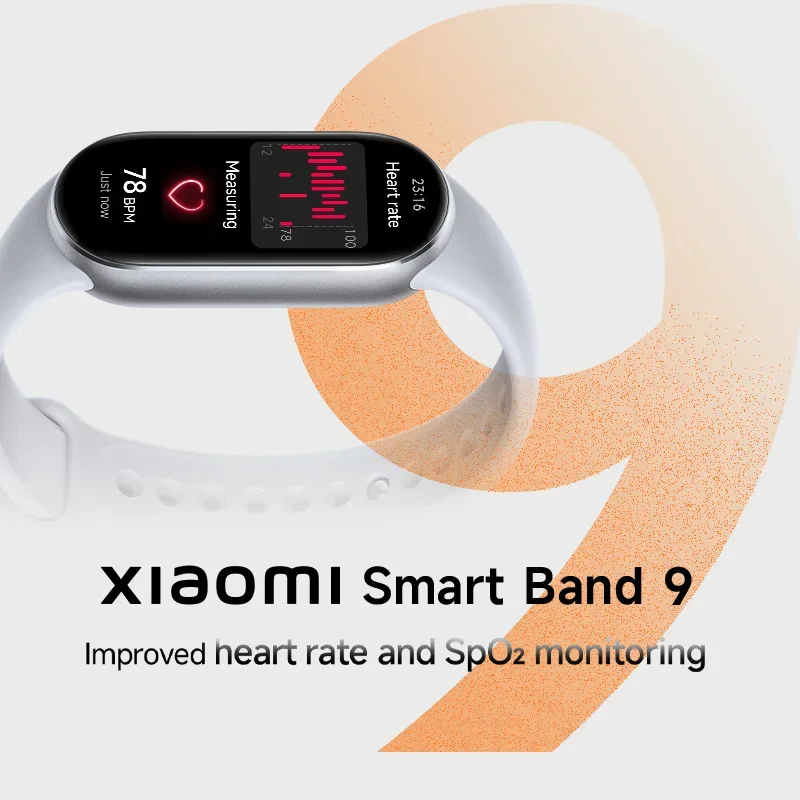 Global Version Mi Band 9 1.62”AMOLED display 150+ Supports 150+ sports modes 21 days Up to 21-day battery life Xiaomi