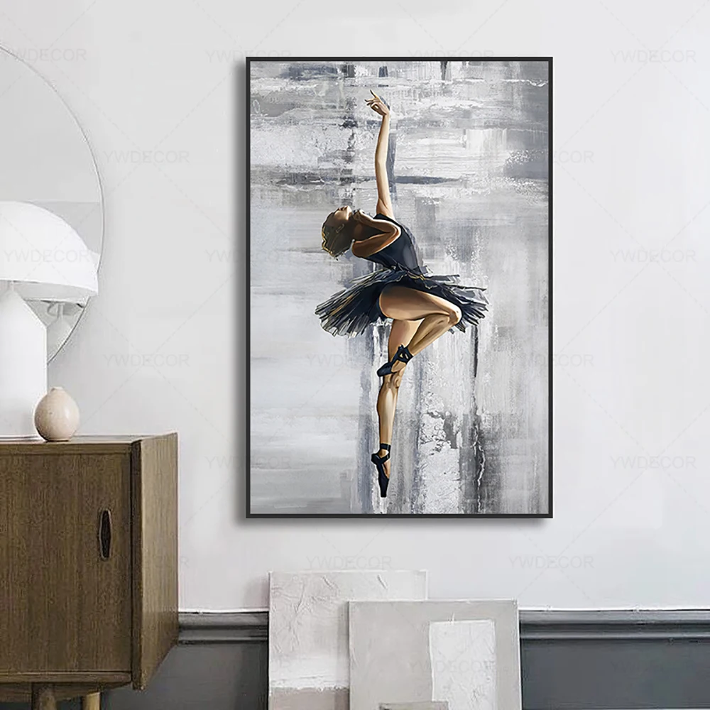 Abstract Ballet Dancer Canvas Painting Prints Posters Wall Art Pictures for Living Room Home Decoration Cuadros