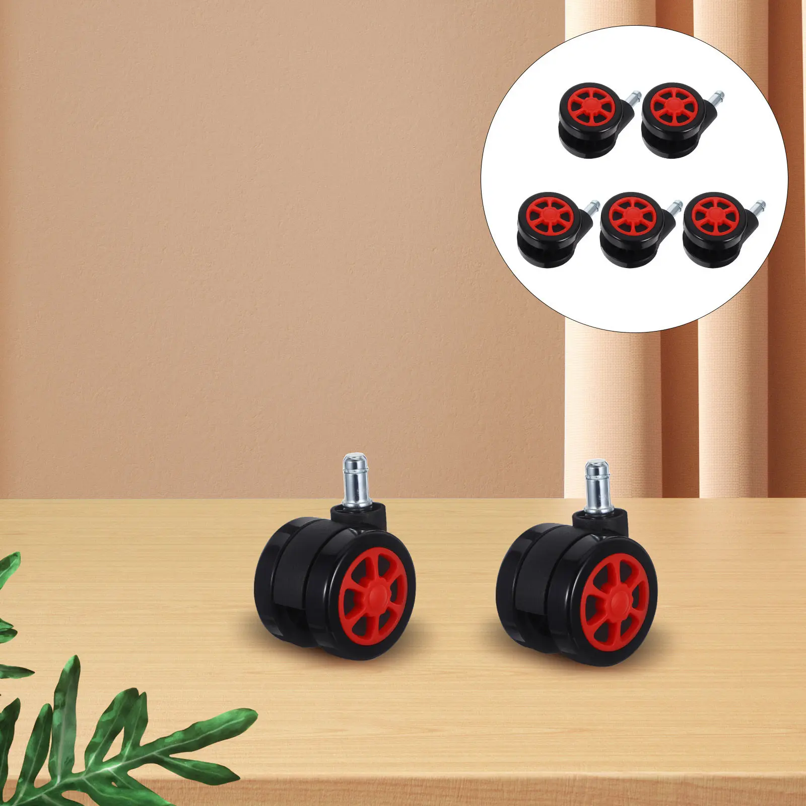 

5Pcs Office Chair Caster Wheels Silent Smooth Heavy Duty Replacement for Desk Gaming Chairs Hard Floor Furniture Wheels