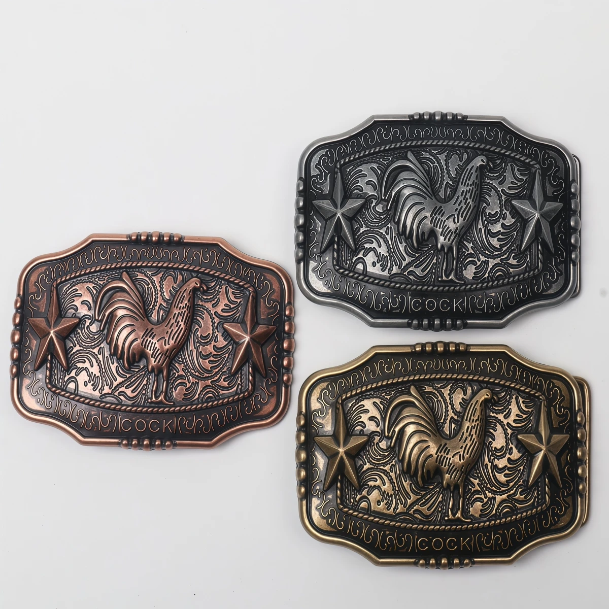 A Belt Buckle Head - A Western Cowboy-Style Belt Buckle Head - A Metal Buckle Head view 6