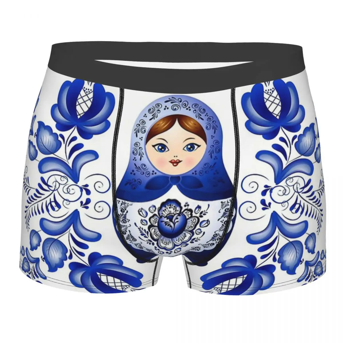 Matryoshka Russian Doll Gzhel Man's Boxer Briefs Underpants CCCP Highly Breathable Top Quality Birthday Gifts