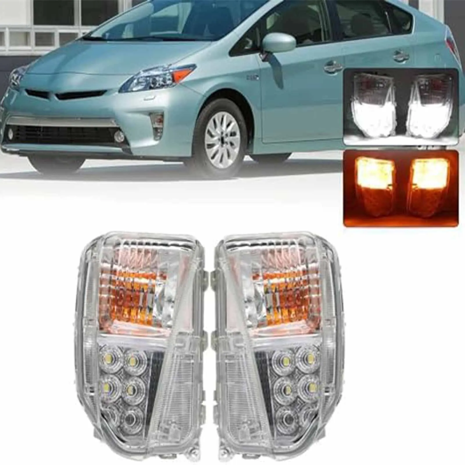 

Для Toyota Prius ZVW30 2012 2013 2014 2015 светодиодные противотуманные фары дальнего света передний бампер противотуманные фары DRL в сборе