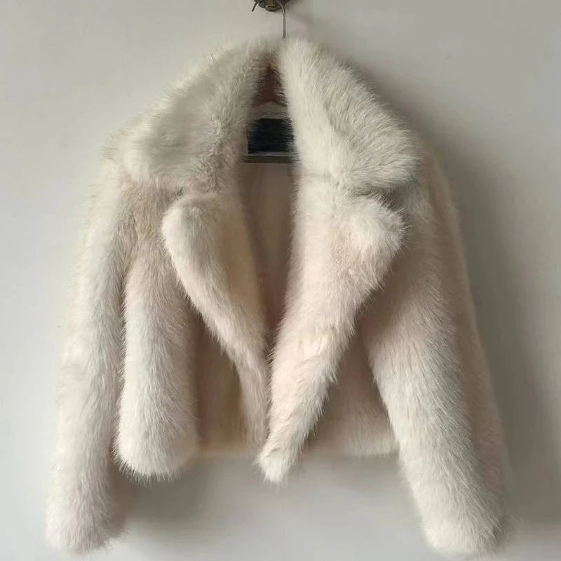 2026 가을 겨울 퍼 코트 여성용 짧은 레이지 윈드 폭스 퍼 재킷 크롭 플러피 캐사코 데 펠레 페미니노