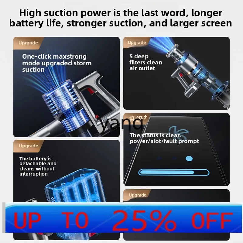 

LTT Vacuum Cleaner Household Wireless Dust Display Large Suction Handheld Vacuum Cleaner