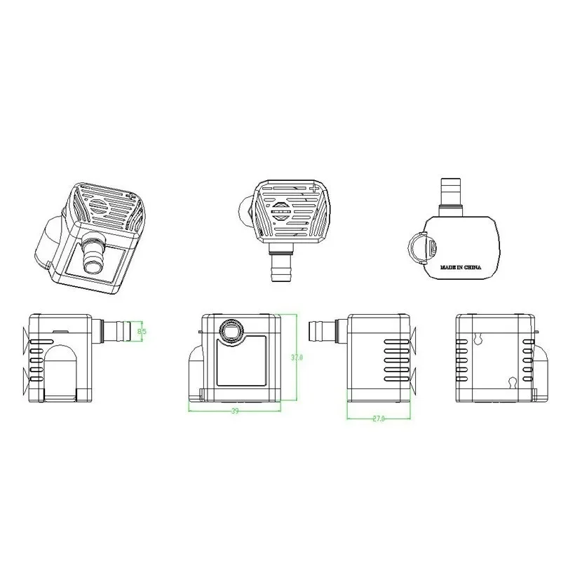 ปั๊มน้ำ USB-1020แรงดันไฟฟ้า5V แบตสำรอง DC แบบไม่มีแปรงสำหรับระบายความร้อนด้วยโทรศัพท์มือถือ