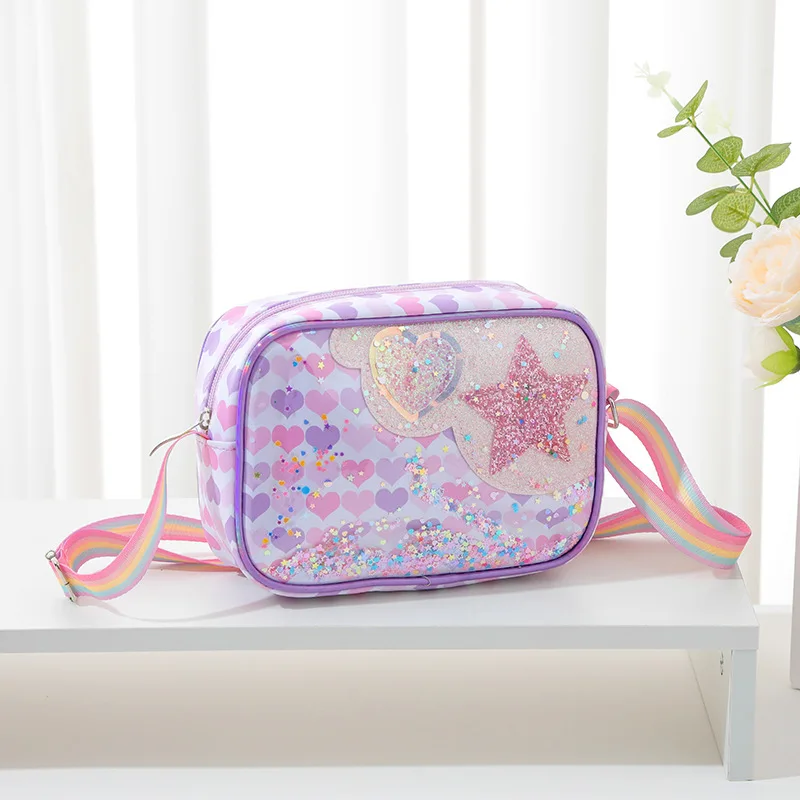 Children Messenger Bag Rainbow Shoulder Bag Love Shoulder Bag Cartoon Unicorn Backpack for Girl Mother Kid Bags for Girl Mochila