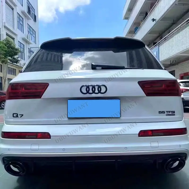 Achterlip, diffuser, splitters, spoiler bodykit voor Audi Q7 2016-2019 Standard/S-Line Carbon/Zwart/Zilver