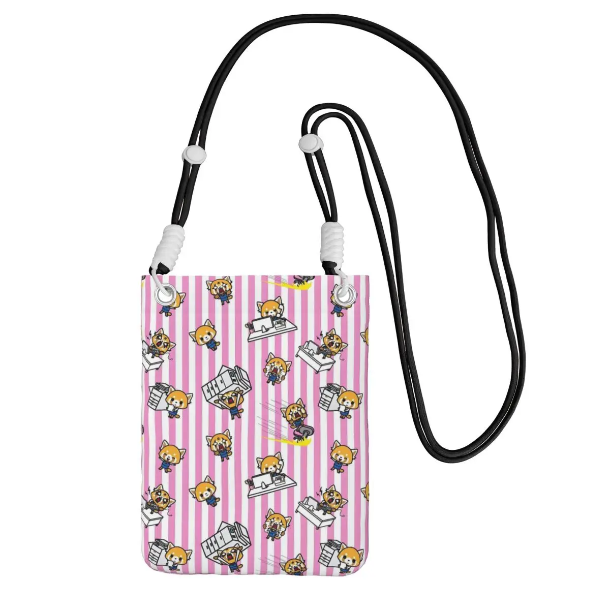 

Custom Aggressive Retsuko Smart Phone Wallet With Strap Cartoons Crossbody Bag Women Men Cycling Camping Mobile Phone Bag