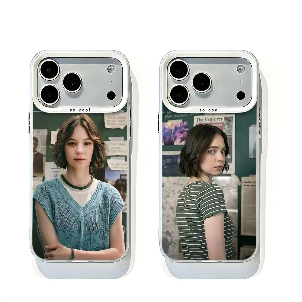 

E-Emma M-Myers White Matte Bumper Cover For iPhone 17 16 15 14 13 12 11 Pro Max Large Camera Hole Case