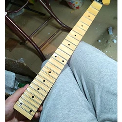 24 Frets Glossy Paint Maple Electric Guitar Neck Maple Scallop Fingerboard Inlay Dots Guita Accessories Parts