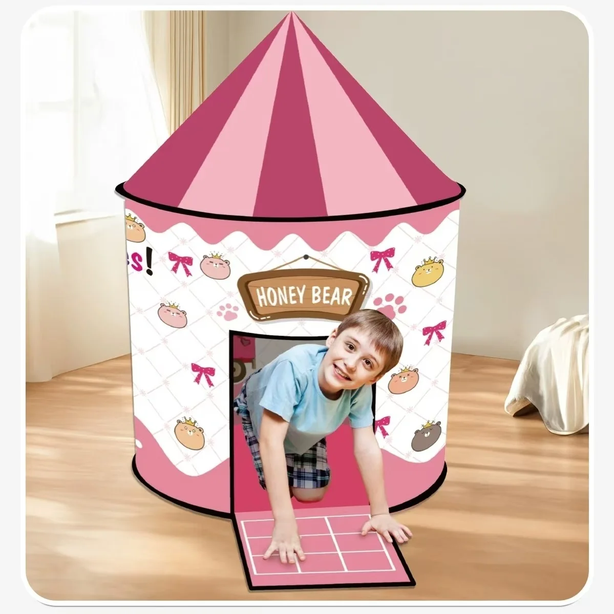 4 em 1 infantil criança dobrável tendas portátil castelo crianças rosa azul jogar casa brinquedos de acampamento natal presentes ao ar livre decoração do quarto