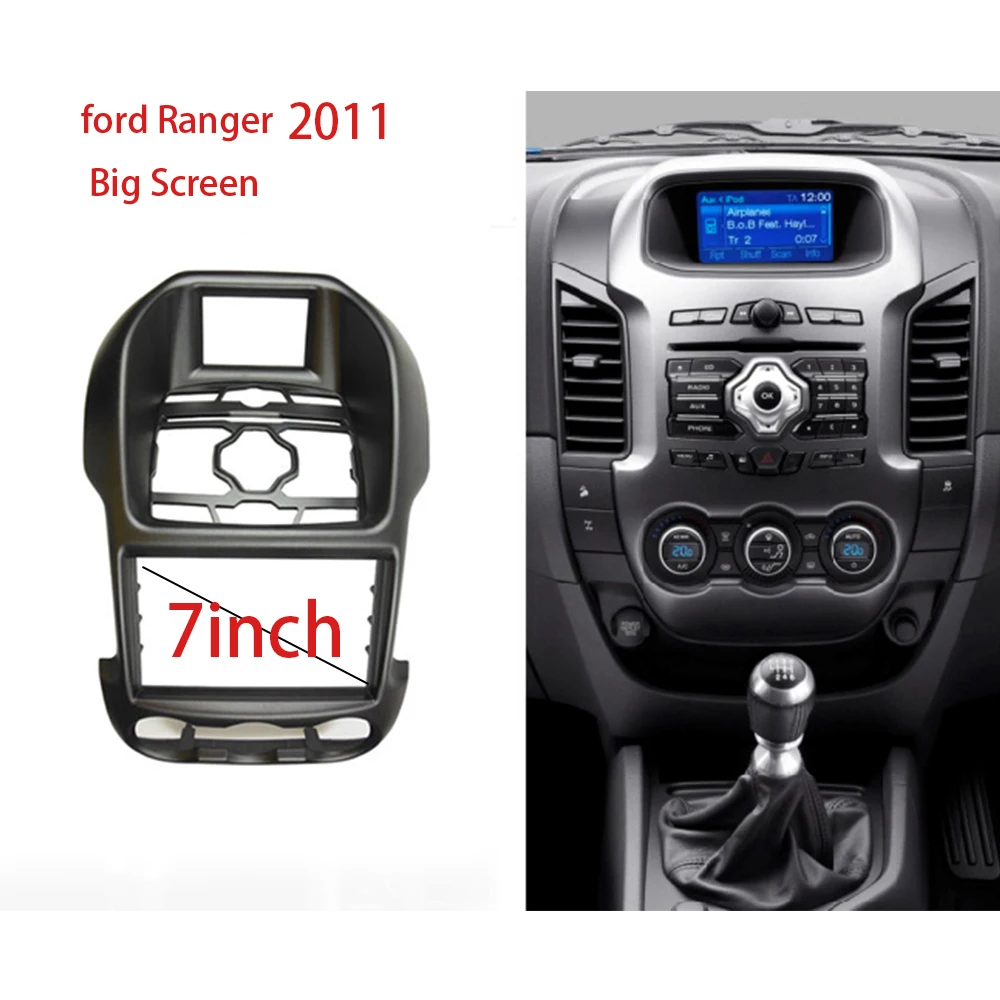 HY Double din for Ford Ranger 2011+ Luxury Stereo Panel  CD Frame DVD  Dash Mounting Installation Trim Kit Frame DashboardBezel