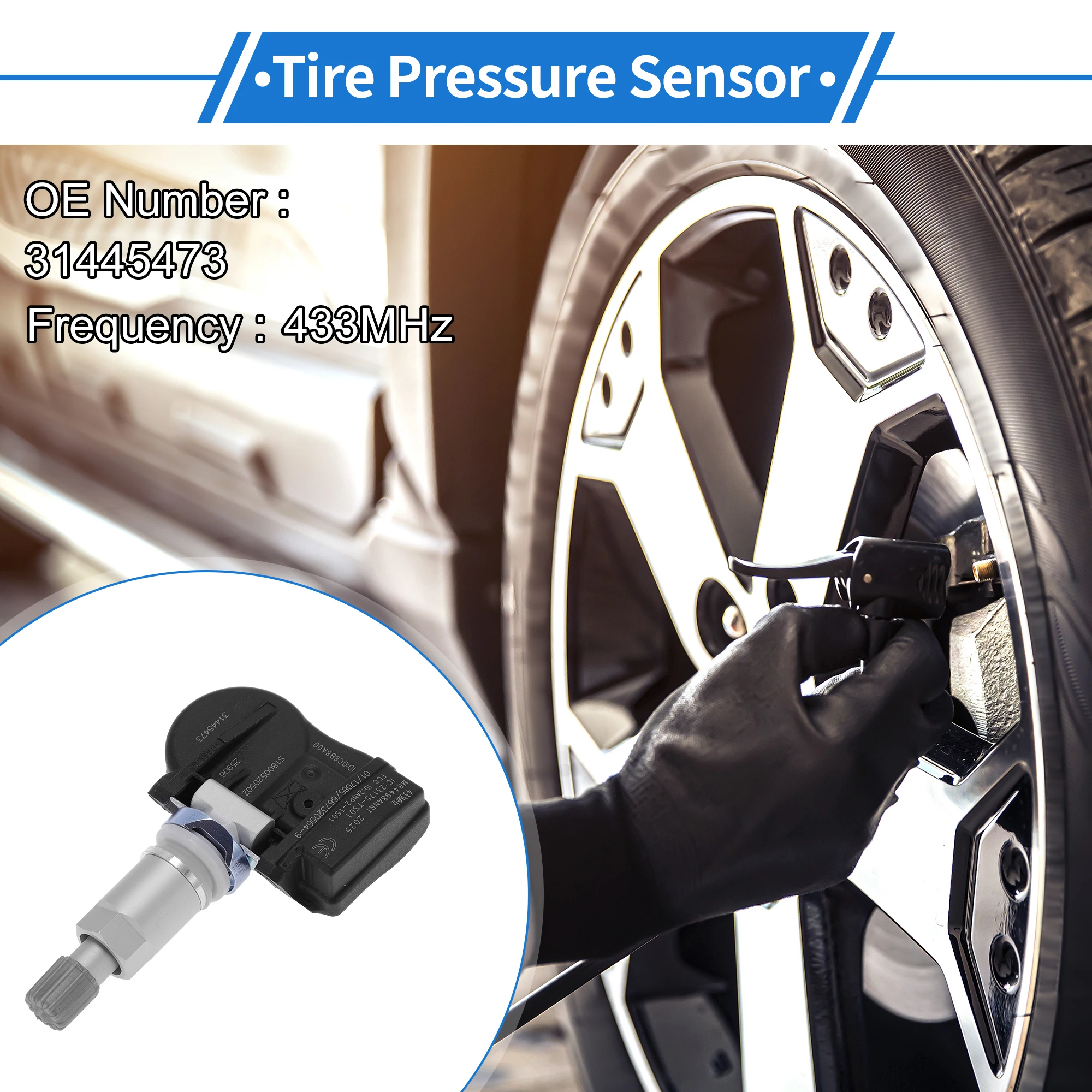 

Датчик давления в шинах Motoforti, датчик TPMS 433 МГц No 31445473 для Volvo V70 2008-2011