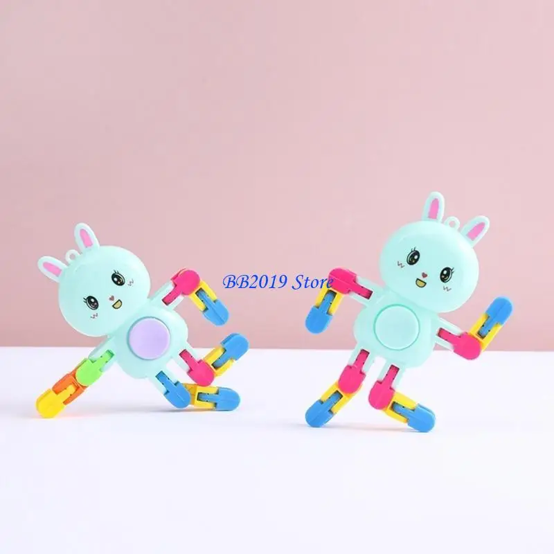 Q0KB Transformable Mechanical Rabbit Spinners Stress Relief Toy per studenti adulti Concentrazione che migliora il punta