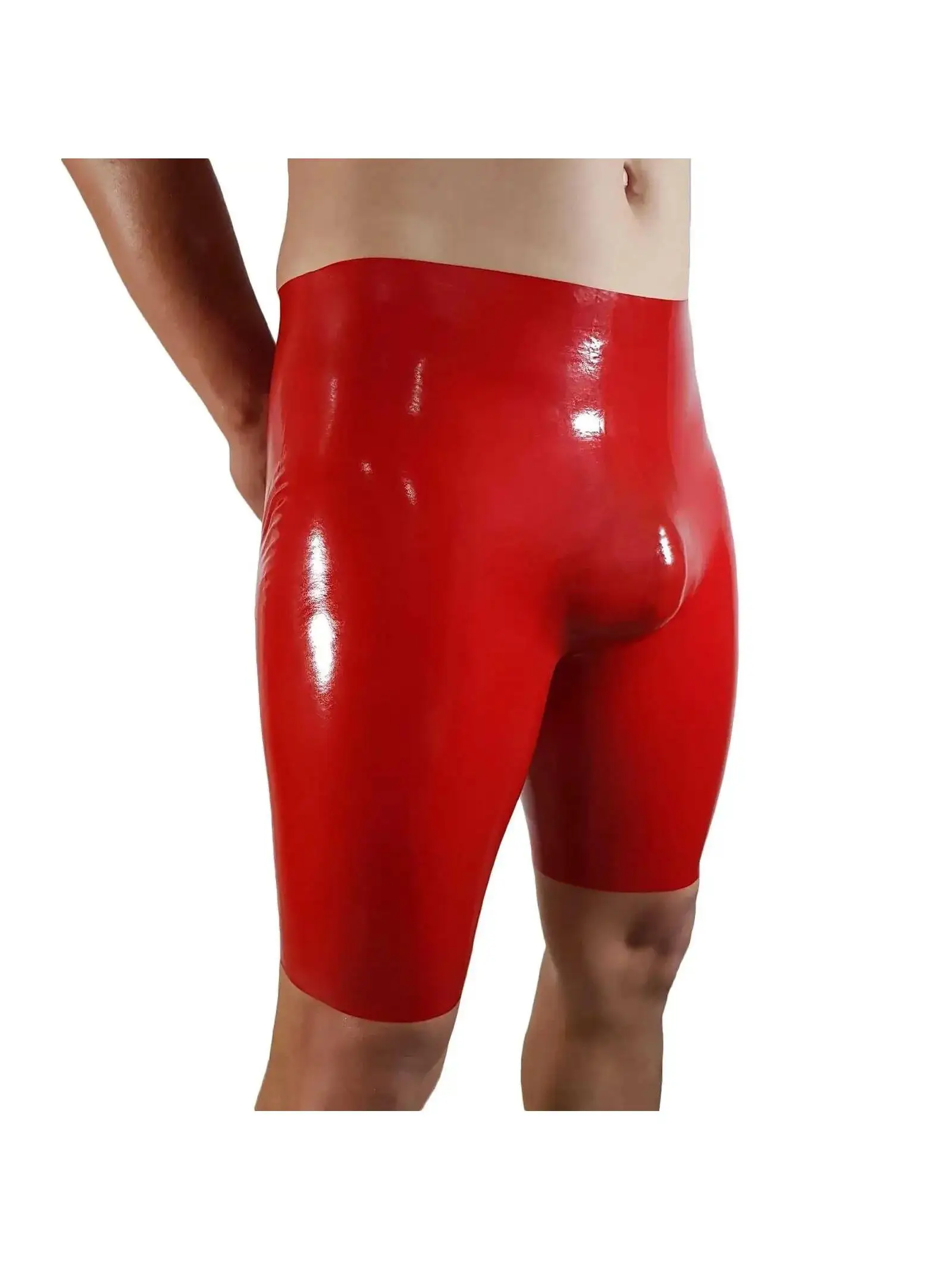 Latex Gummi Sportshorts Halloween Kostüm Ball Strumpfhosen Cosplay Red Party Maskerade