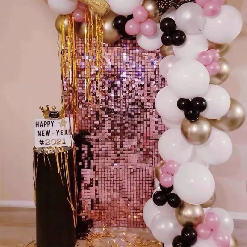 Customized 8 *8f Decorations Shimmer Walls Shimmer Backdrop Event Sequin Background Panel Wall For Party
