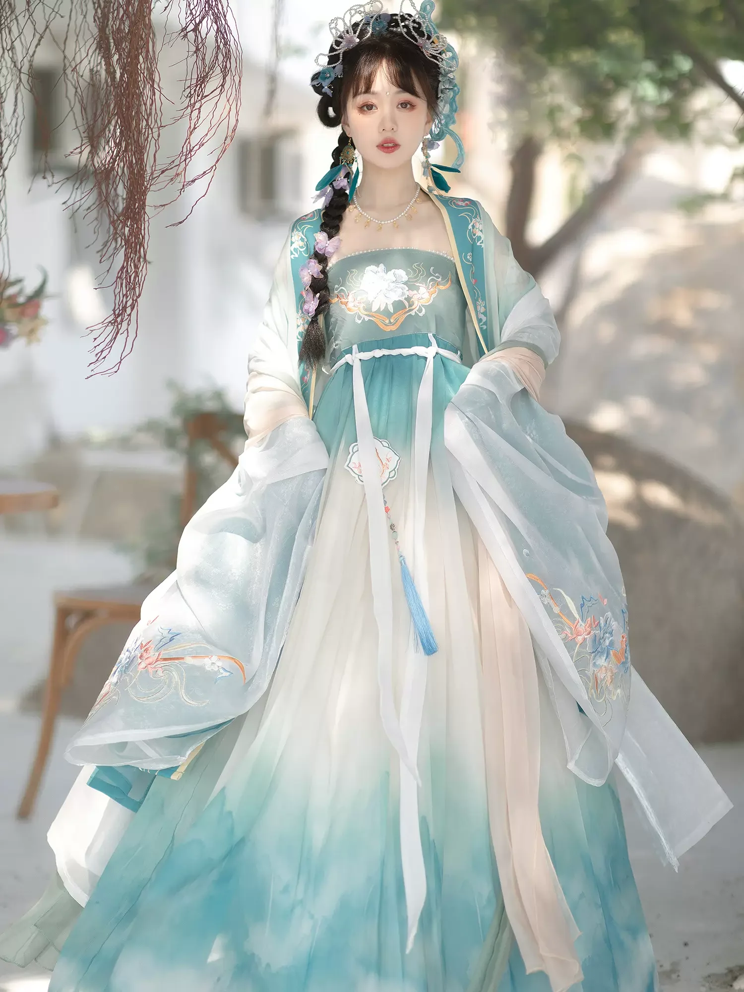 Китайское платье Hanfu Chebula, улучшенная рубашка с большими рукавами и вышивкой Тан, женская одежда Xianqi для весны и лета