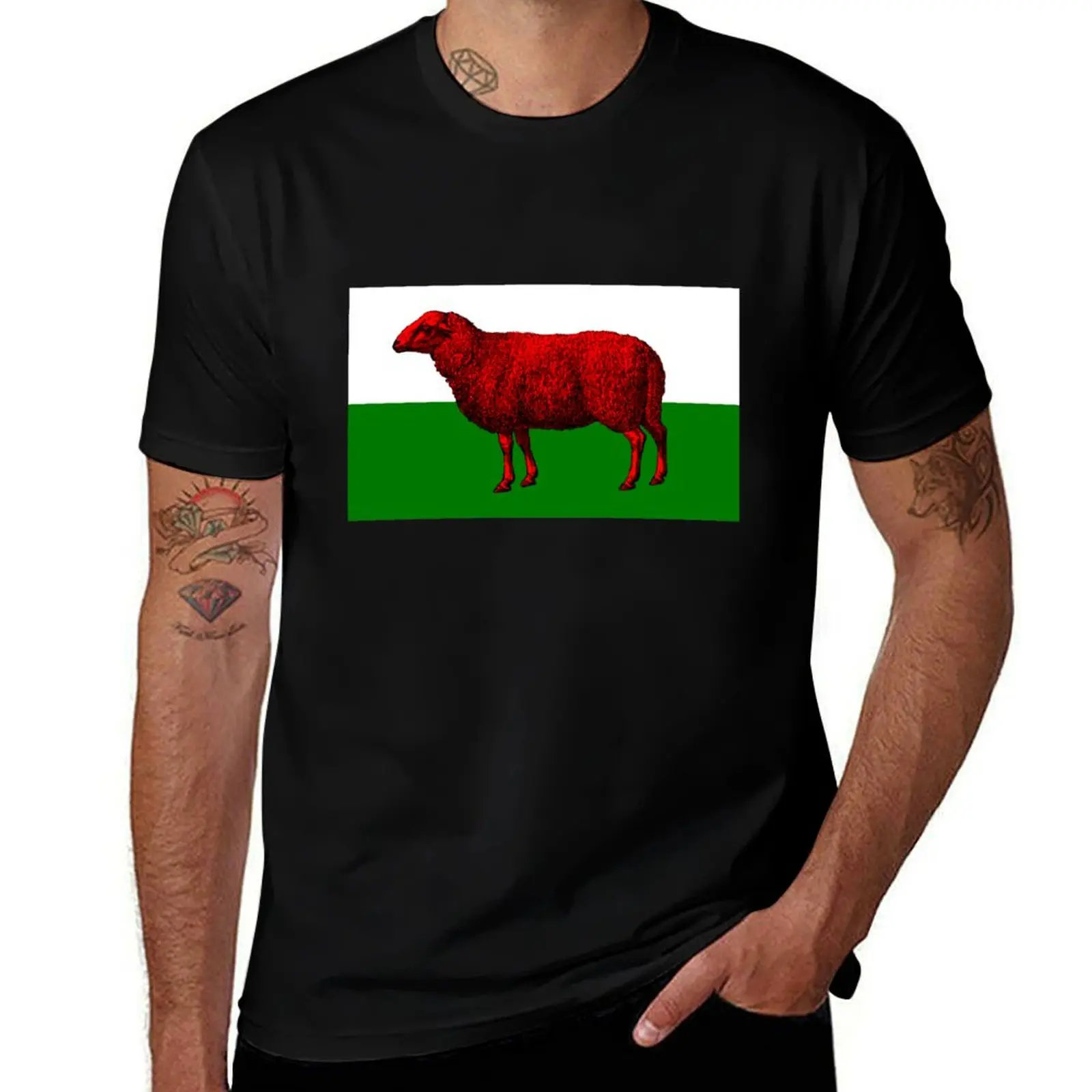 Funny Wales Welsh Sheep Flag T-Shirt Lightweight Hiking T-Shirt