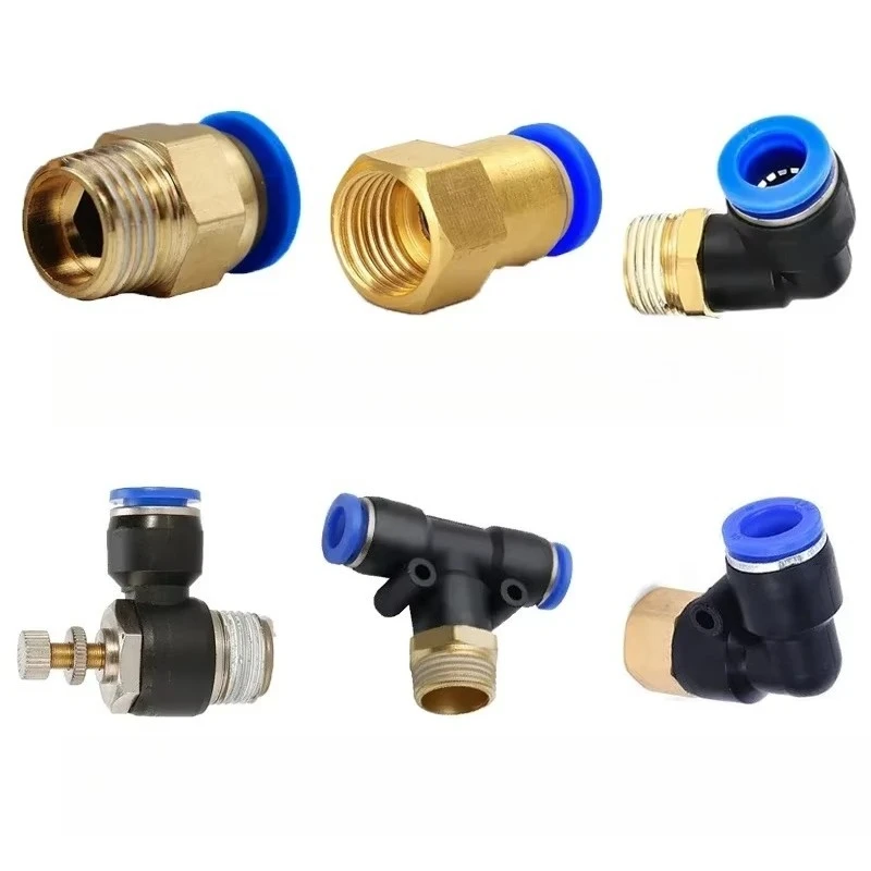 Pneumatic Elbow Connector Tube Air Push In Fittings PLF Hose OD 4 6 8mm - Female Thread M5'' 1/8'' 1/4'' 3/8'' 1/2''