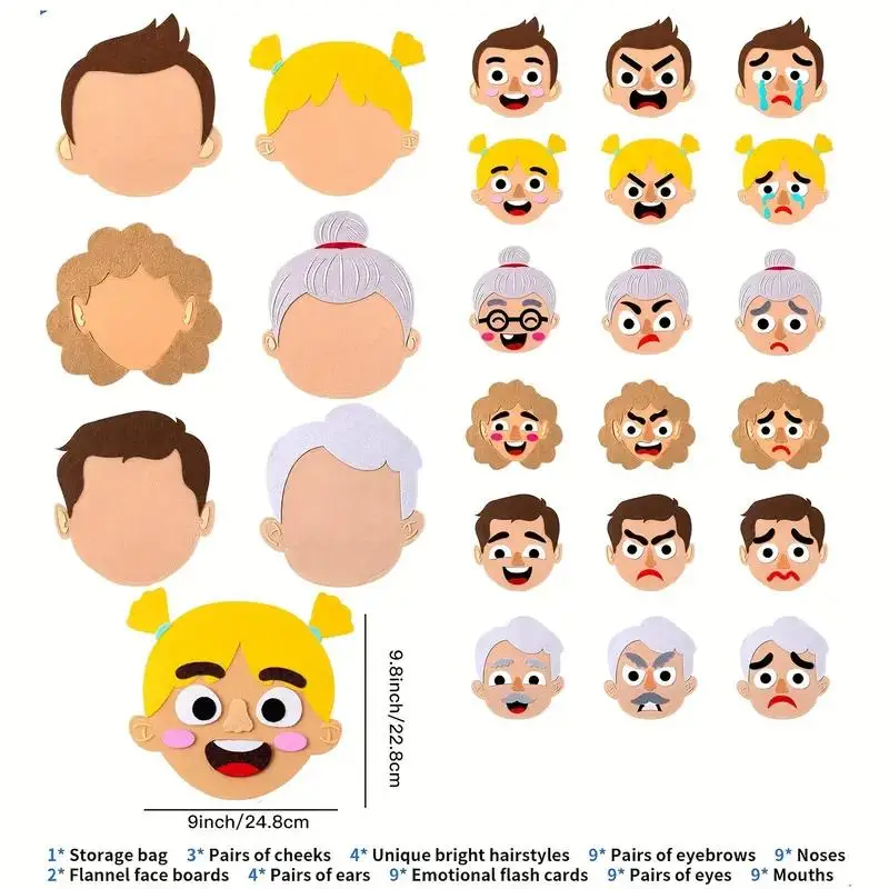 Jeu de développement des émotions pour enfants, émotions Express avec autocollants, visages amusants, jouets éducatifs et de développement