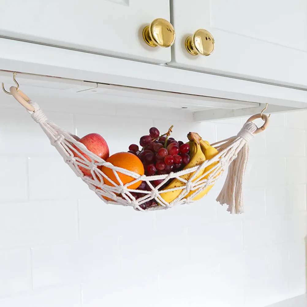 

Creative Space-Saving Fruit Hammock Vegetable Organizer Hanging Storage Basket Under Cabinet Multi-Function Net Bag Household