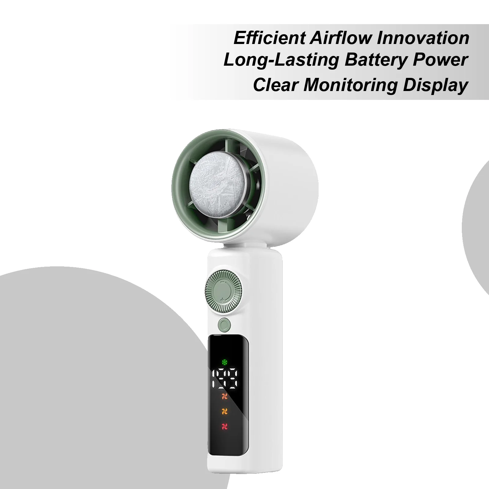 Personal Fan Turbine Handheld Fan Rechargeable Foldable 1-199 Speed Night Light LED Display 4000mAH For Beach Workplace Hiking