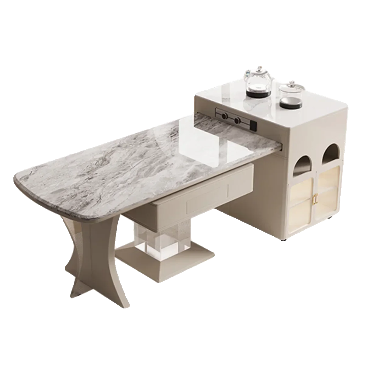 

Modern light luxury rock slab telescopic island dining table mahjong table fully automatic integrated dual-purpose
