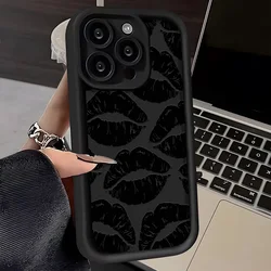 Sexy Girl Red Black Lips Case For Samsung A55 5G A54 A53 A35 A17 A16 A56 A24 A36 A52S A51 A15 A34 A33 A14 A13 A32 A25 Case Cover