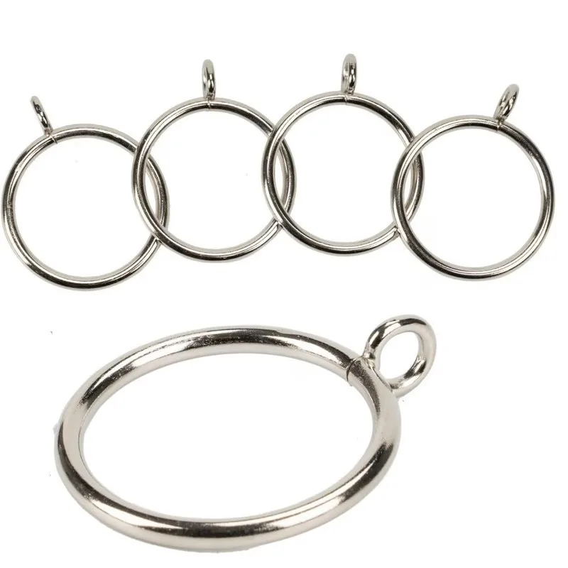 43 pcs Easy Install 45mm Metal Window Curtain Rings, great for Bathroom Shower Panel, Smooth Sliding On Rod, Silver