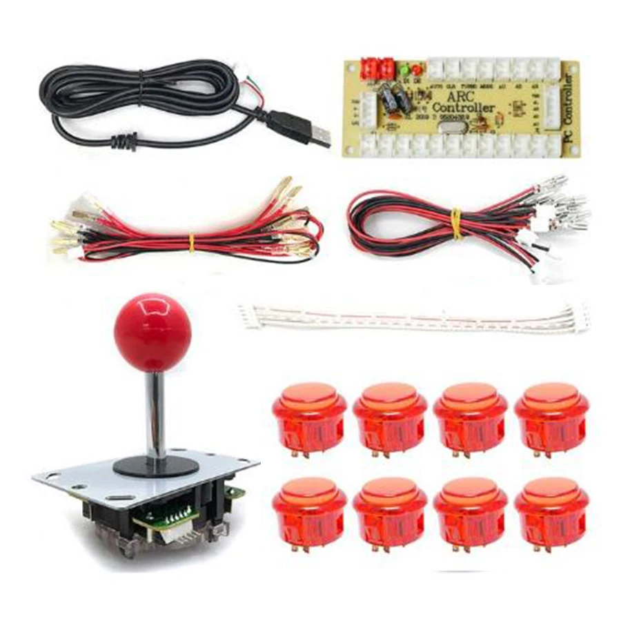 Copy SANWA Game Machine Arcade Console DIY Kit 8 Way Joystick Push Buttons For PC Raspberry Pi Zero Delay USB Board Controller