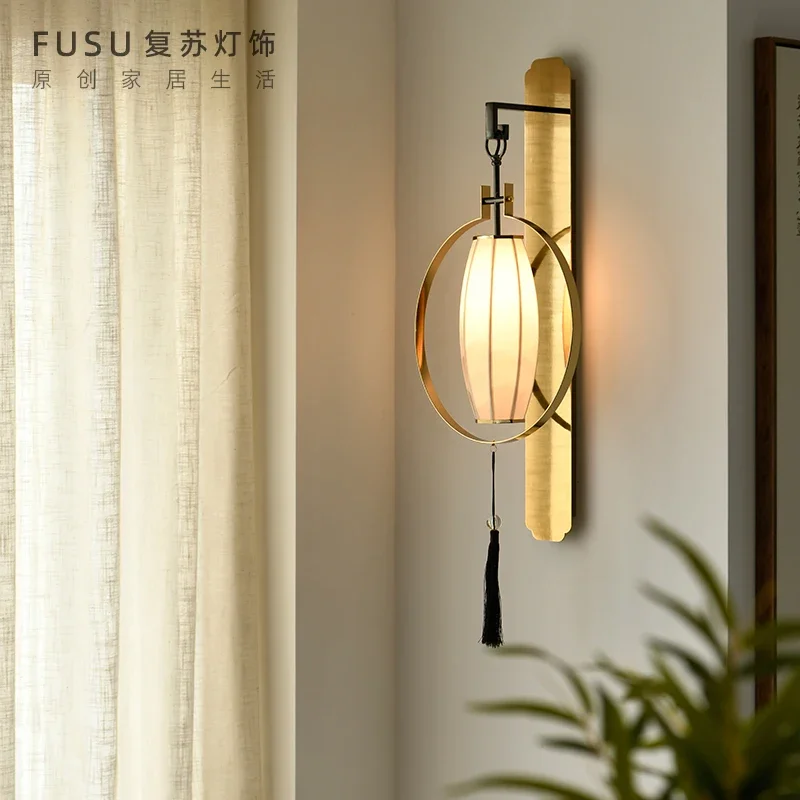 New Chinese style wall lamp villa living room TV background wall lamp designer 2024 new Chinese style decorative lamps