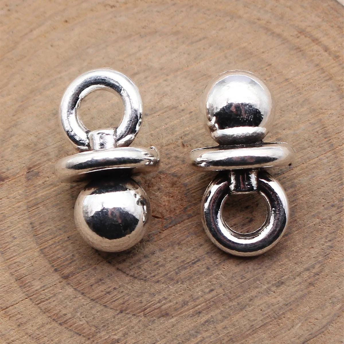 

10pcs 21x12x12mm(0.83x0.47x0.47inch) Antique Silver Color 3D Pacifier Charms Pendants DIY Jewelry Making Accessories