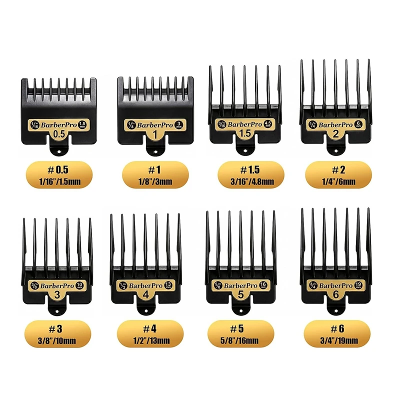 Clipper Guides Guard Combs Kit for BaByliss Barberology FX825 FX870 FX880 FX673 ,for BaBylissPRO Hair Clippers