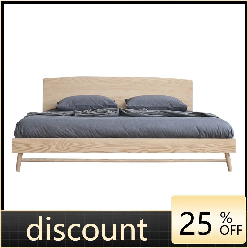 LMM all solid wood bed Nordic simple modern ash wood master bedroom 1.8 meters 2 meters double bed