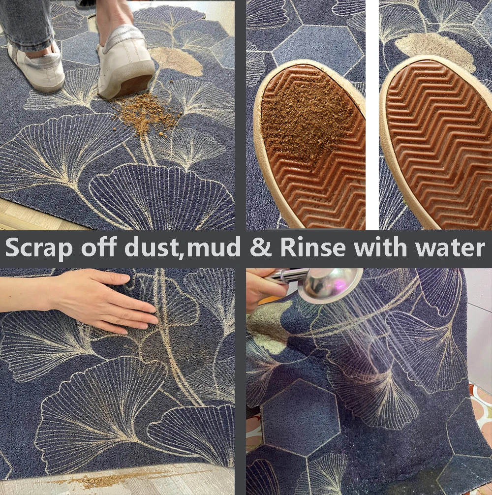 Doormat Floor Rug Non-Slip Welcome Mat Durable Rubber Door Mats Low-Profile Heavy Carpet Duty Garage Patio High Traffic Areas