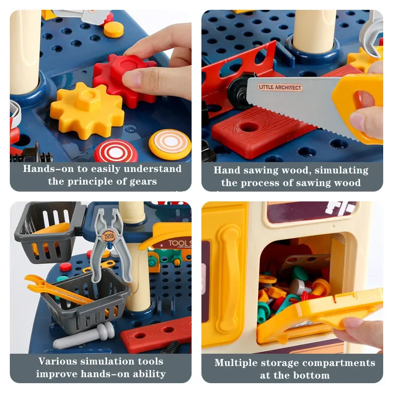 Kids Simulation Repair Tool Bench Set DIY Electric Drill Screwdriver Disassembly Accessories Game Educational Toy Gifts for Boys