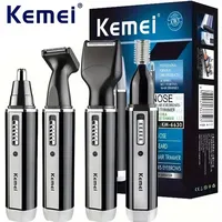 Kemei KM-6630 4-in-1 Professional Electric Rechargeable Nose & Ear Hair Trimmer Shaver for Men's Personal Care Tools Trimmer