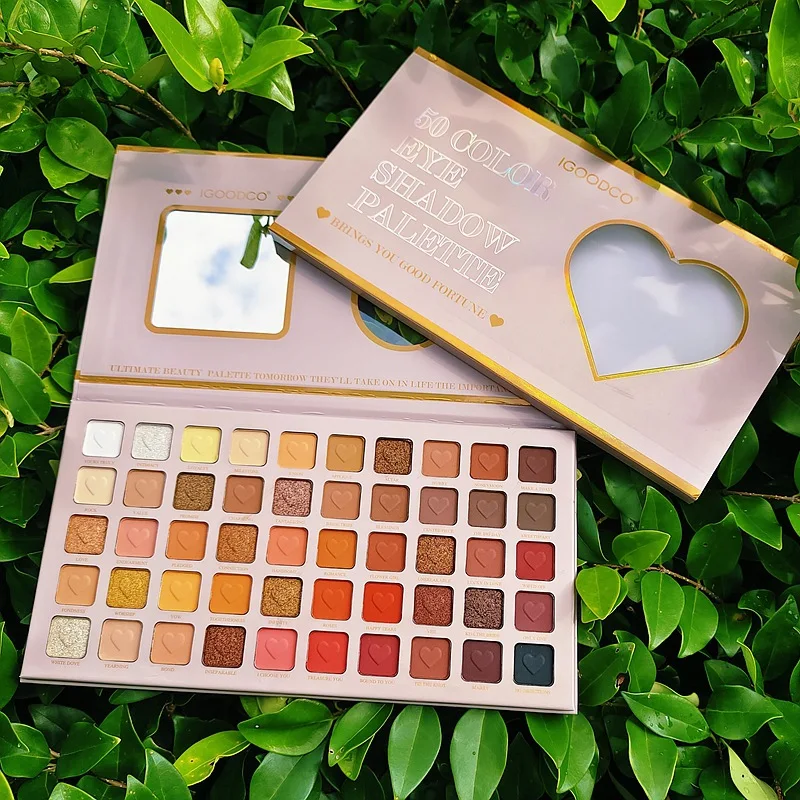 Love Pattern Matte Eyeshadow Palette, 50 cores, brilho, blush, sombra de olho, pigmentos, brilho, beleza compõem os olhos, Face Show