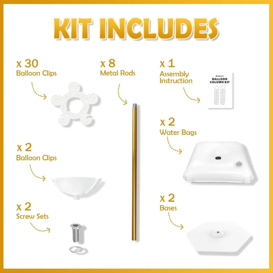 Set di supporti per palloncini dorati da 2 colonne per palloncini in metallo regolabili da 1 a 5,25 piedi per supporti da pavimento e centrotavola da tavolo