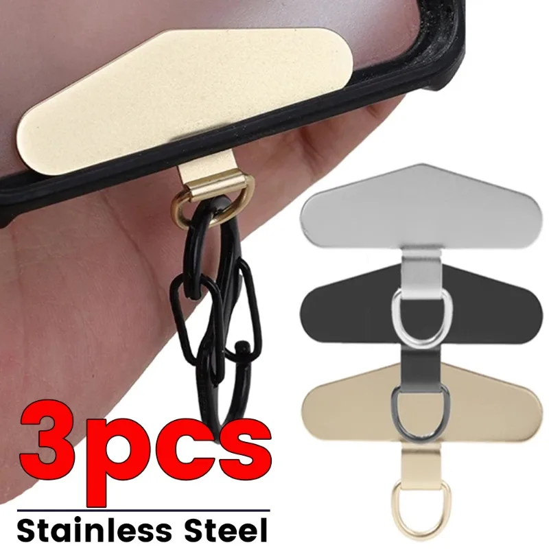 Stainless Steel Phone Gaskets Ultra-thin Phone Lanyard Patch Replacement Tether Tabs for Crossbody Hanging Rope Strap Metal Pads