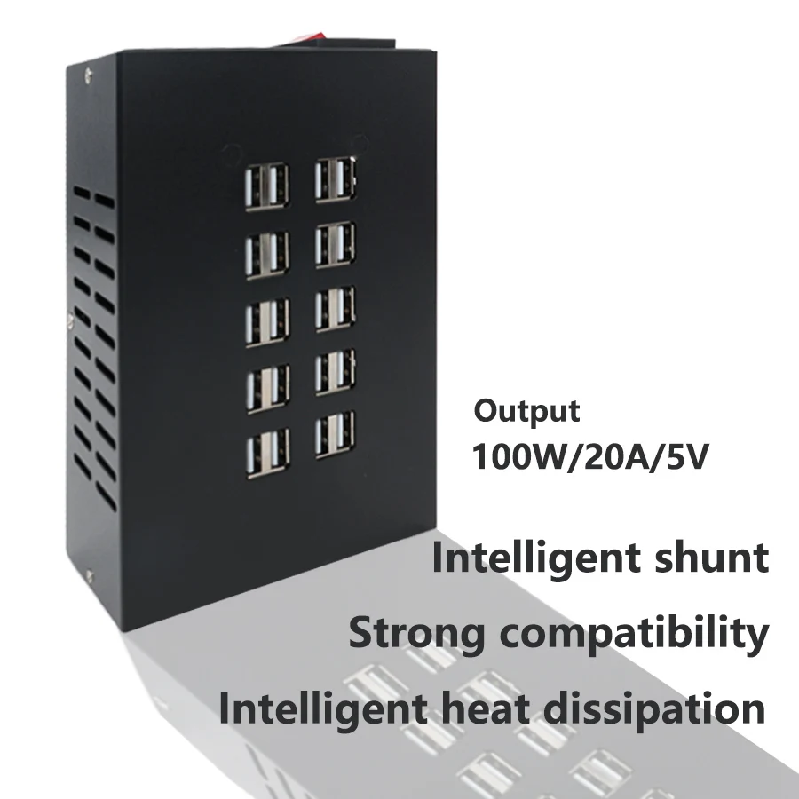 Multi 20 Port 100W Charger USB Power Fast Charge Station 110-220V for Phone Repair Farm Samsung AC iPhone iPad LG