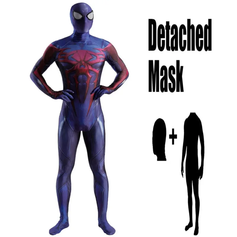 AD1 هالوين 2099 ميغيل أوهارا العنكبوت تأثيري حلي الأولاد أزرق أحمر ارتداءها Zentai كامل الجسم البدلة الكبار Kids5 @ rD ~