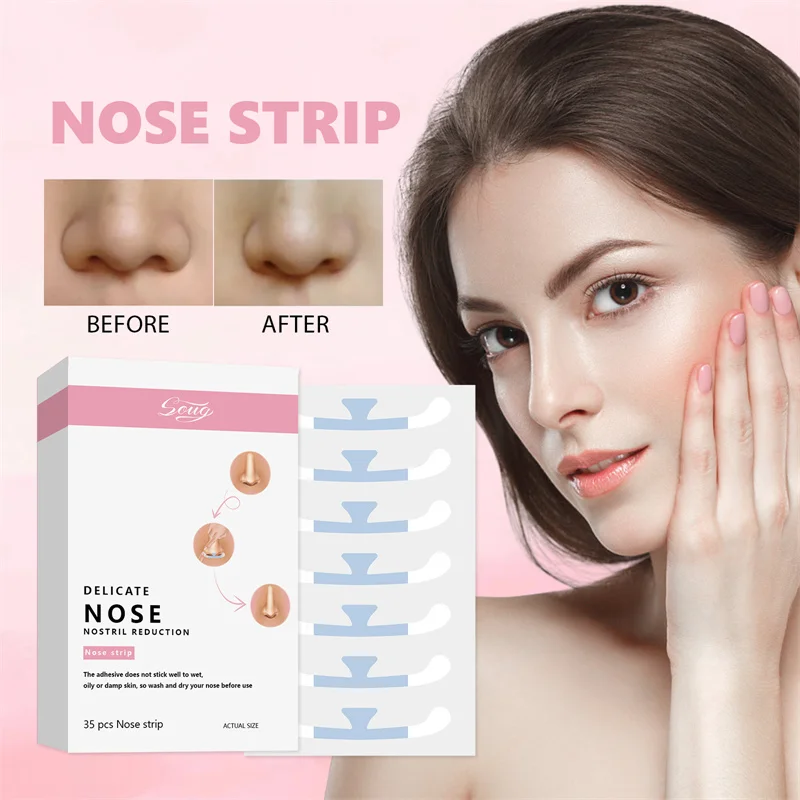 جمال غير مرئي تقلص الأنف الجناح ملصقات تأثيري خاص الأنف يتقلص شرائط تقليص أجنحة الأنف الأنف الصغيرة ضيق رقيقة الأنف